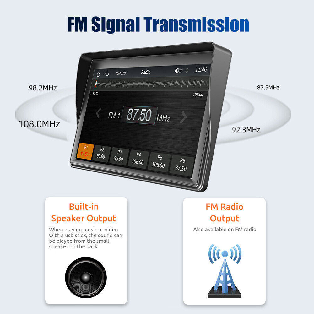 7" Portable Car Stereo Radio for Apple CarPlay Android Auto Bluetooth 
