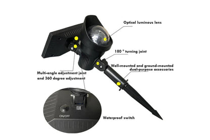 Solar Rotating Color Projection Light