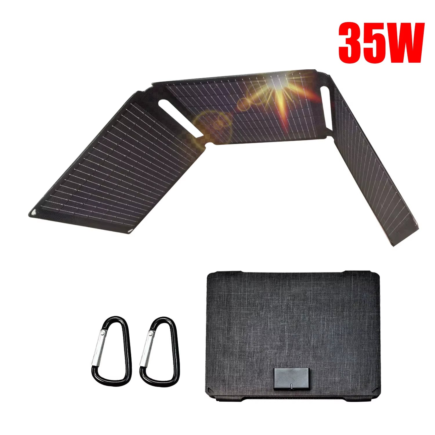 Solar Panel Foldable 35W Solar Panel Camping Solar Charger with USB-B PD 35 W, Type Max Solar Charger, Solar Module Folda