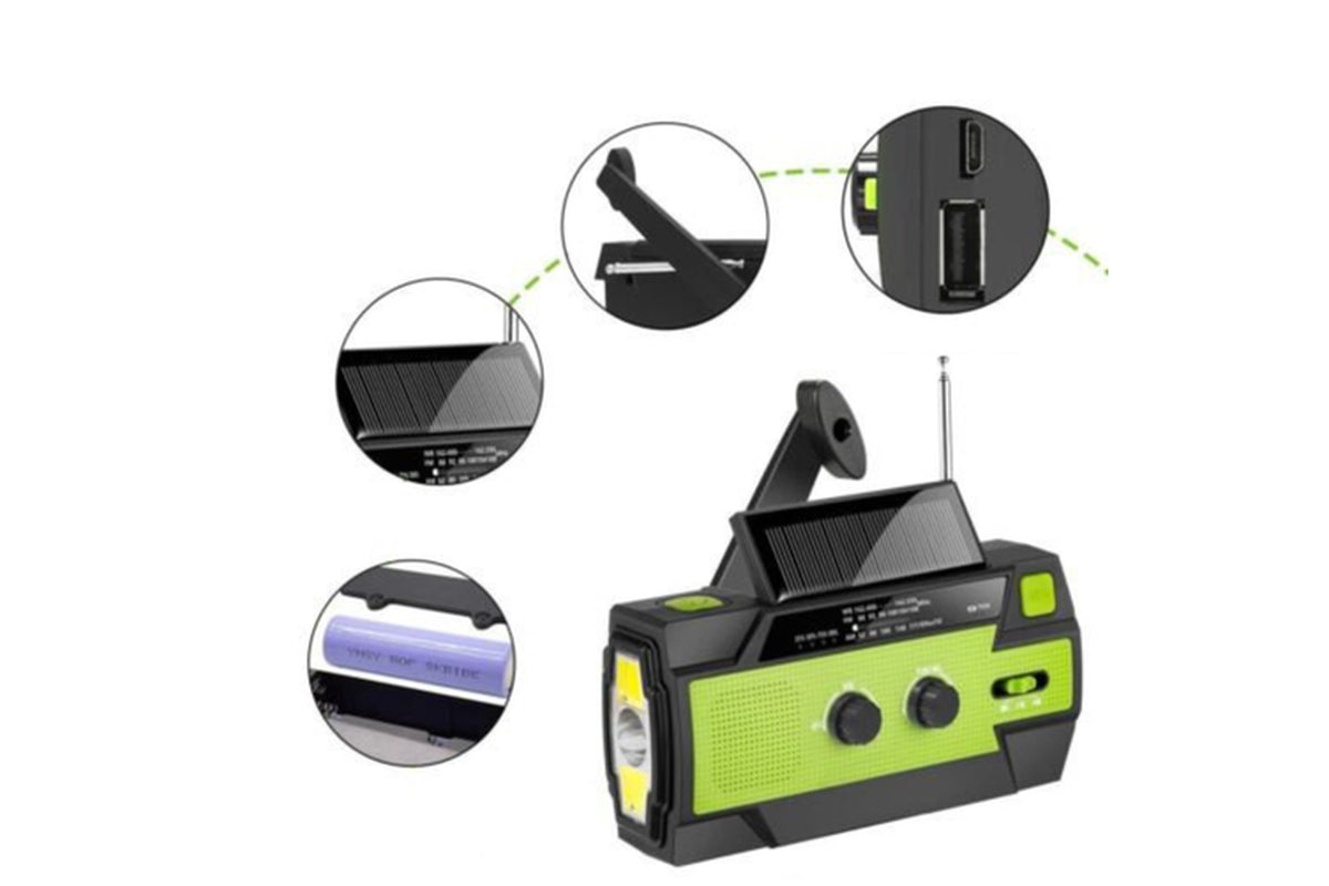 4000mAh Solar Hand Crank Radio Power Bank