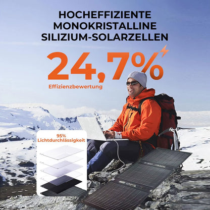 Solar Panel Foldable 35W Solar Panel Camping Solar Charger with USB-B PD 35 W, Type Max Solar Charger, Solar Module Folda