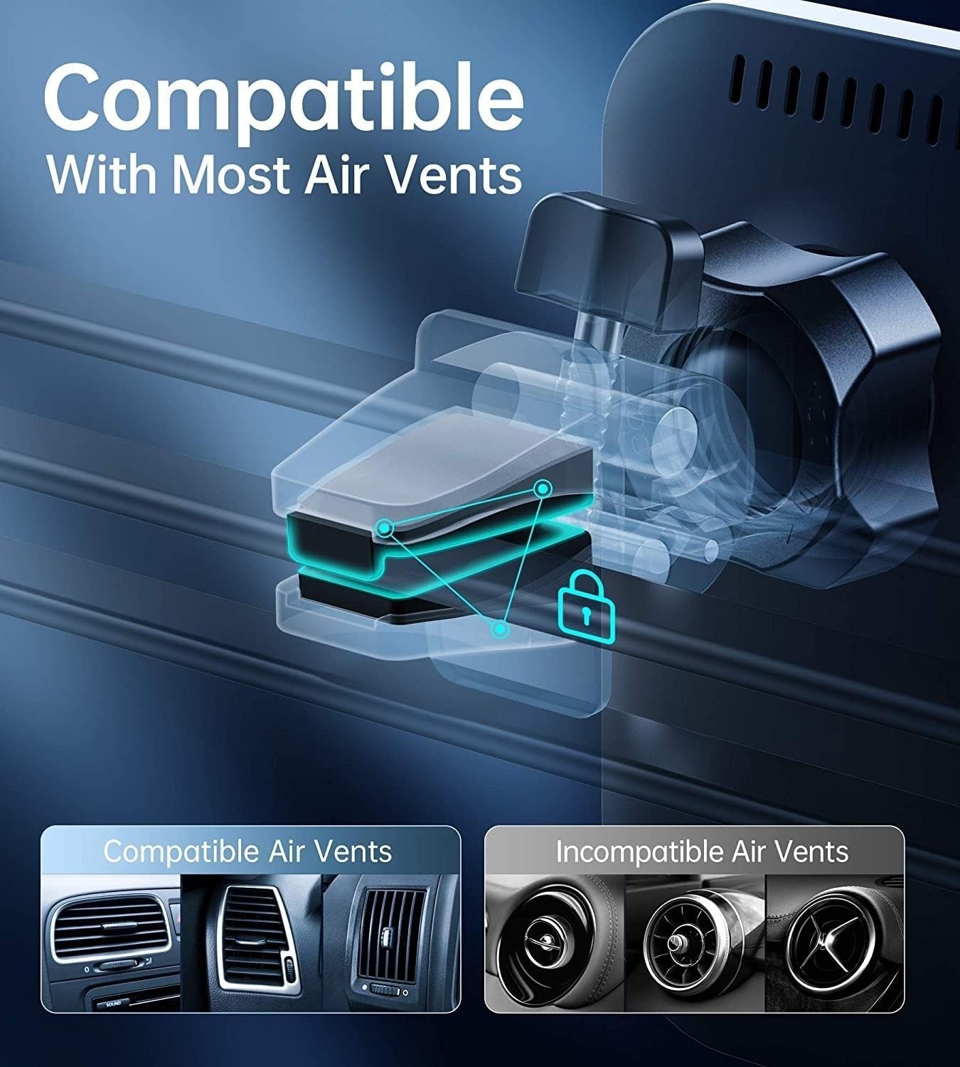 T200-F-V2 (201BK) 15W Magleap Magnetic Wireless Car Charger Holder with 1M Cable