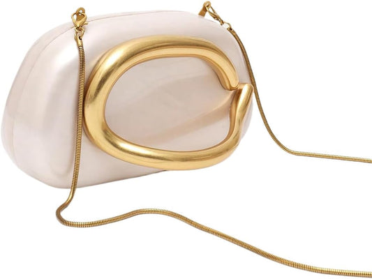 Acrylic Clutch Box Metal Handle