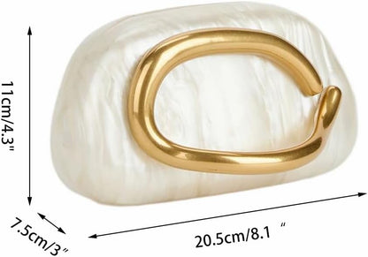 Acrylic Clutch Box Metal Handle