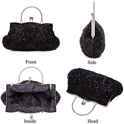 Beaded Sequin Design Clutch