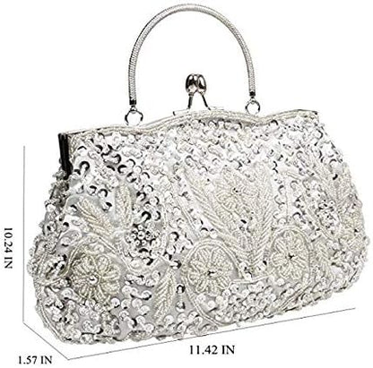 Beaded Sequin Design Clutch