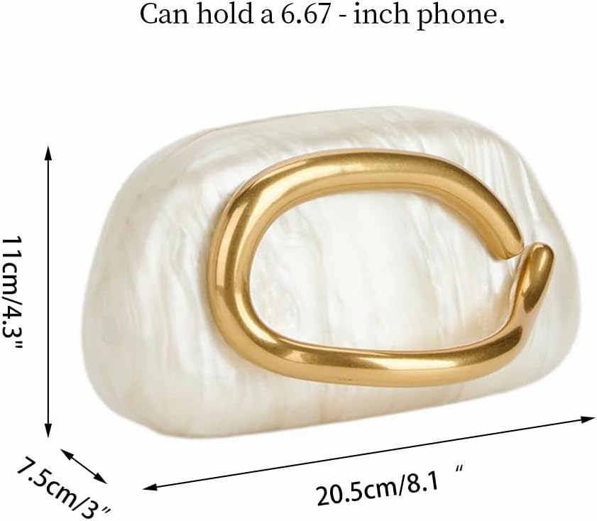 Acrylic Clutch Box Metal Handle