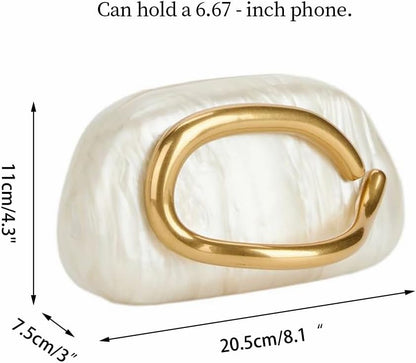 Acrylic Clutch Box Metal Handle