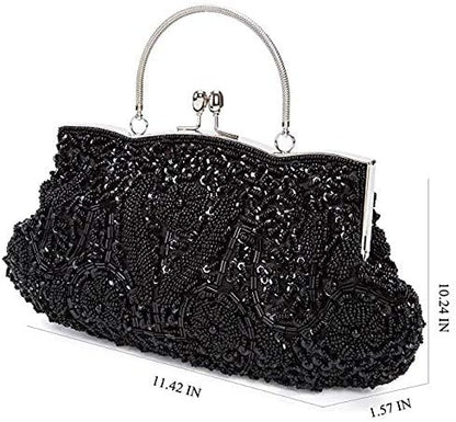 Beaded Sequin Design Clutch