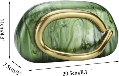 Acrylic Clutch Box Metal Handle