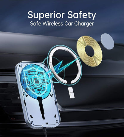 T200-F-V2 (201BK) 15W Magleap Magnetic Wireless Car Charger Holder with 1M Cable