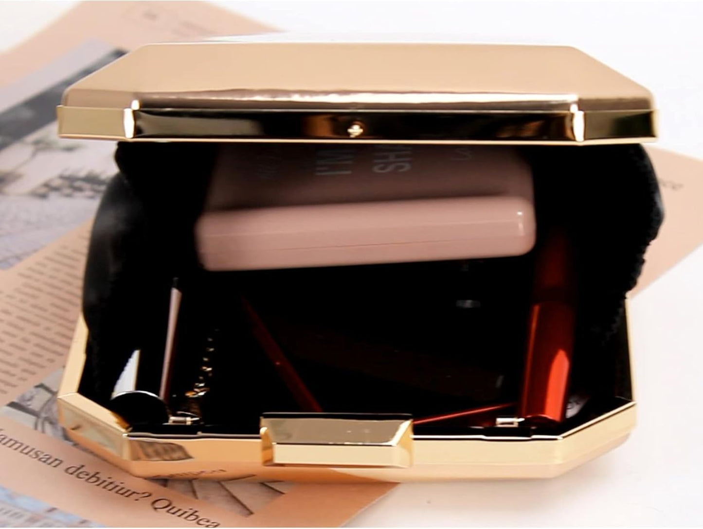 Lattice Pattern Metal Handbag