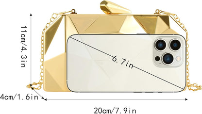 Lattice Pattern Metal Handbag