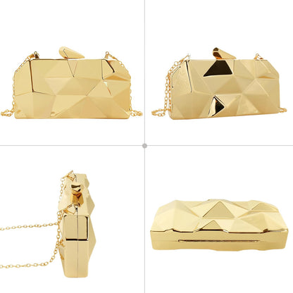 Lattice Pattern Metal Handbag