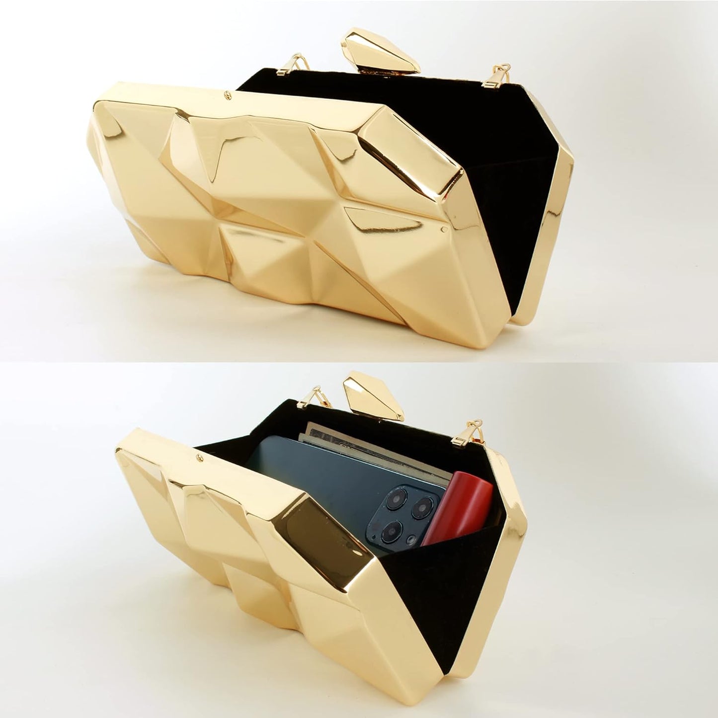 Lattice Pattern Metal Handbag