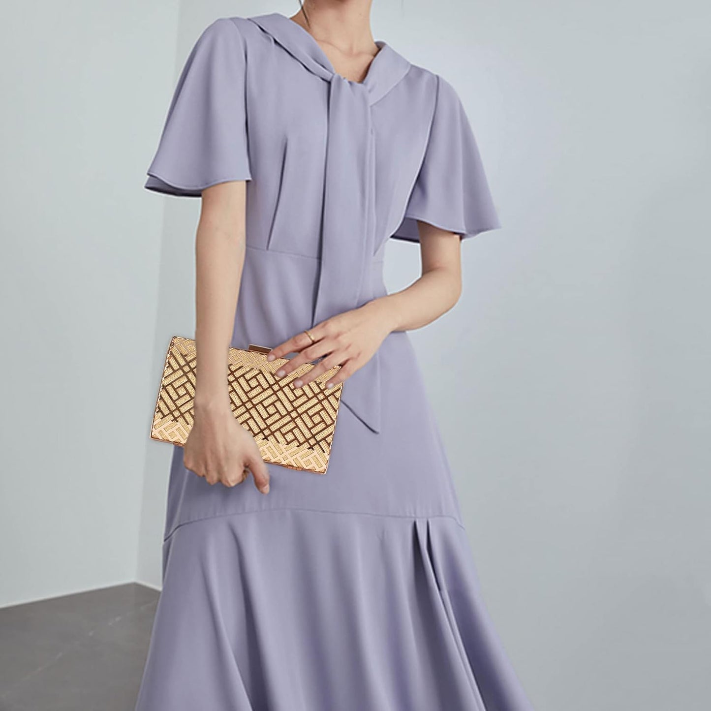 Lattice Pattern Metal Handbag