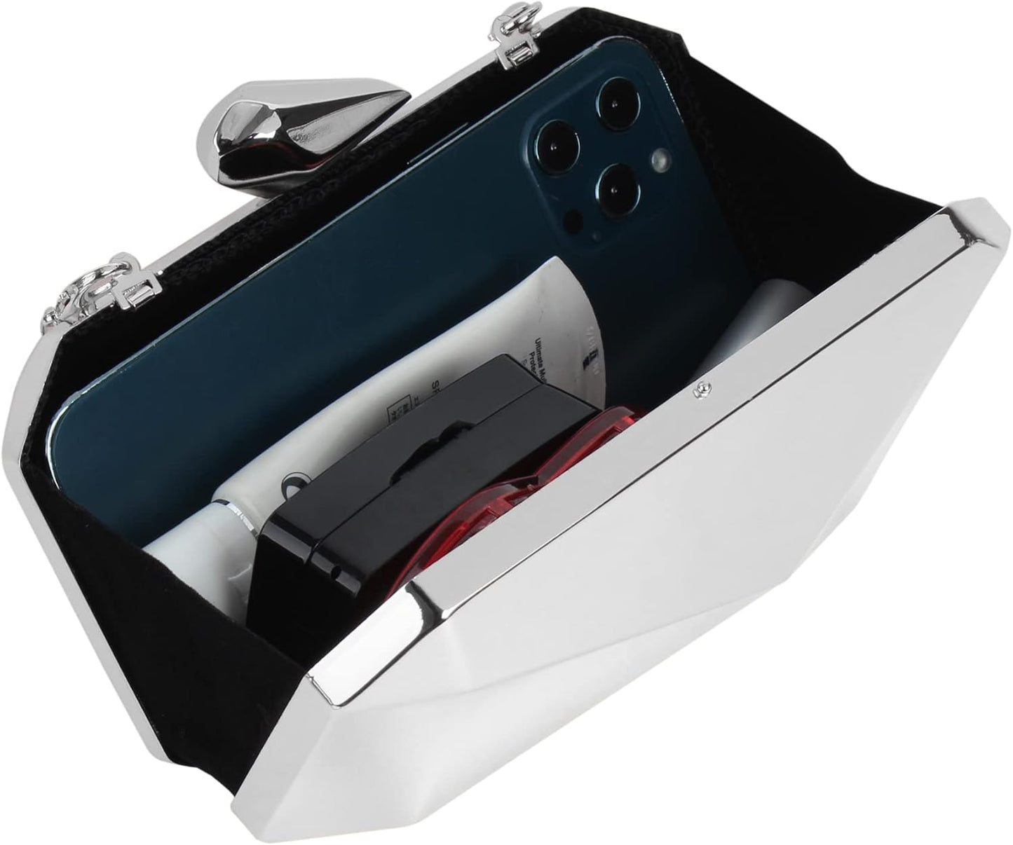 Lattice Pattern Metal Handbag