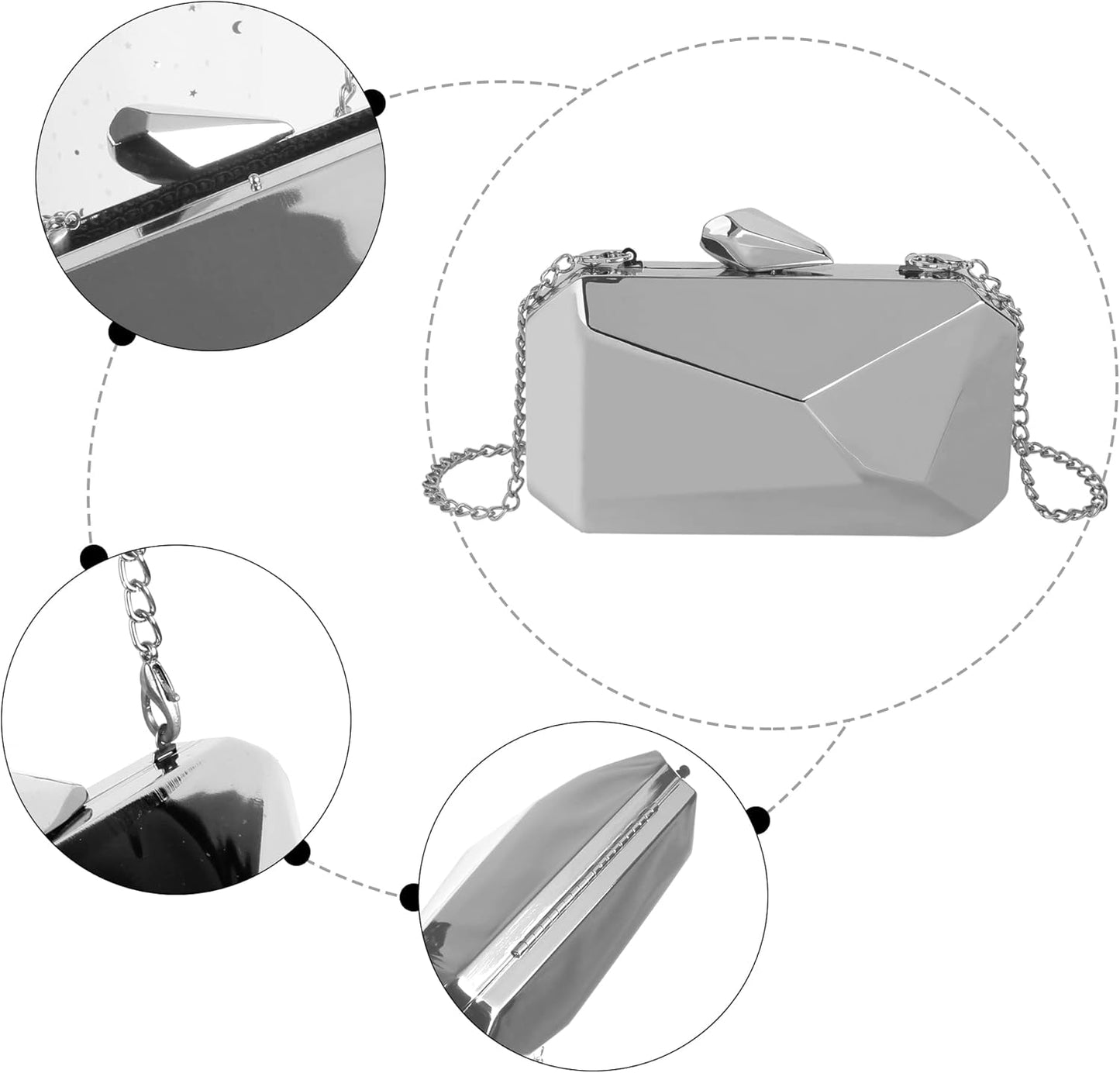 Lattice Pattern Metal Handbag