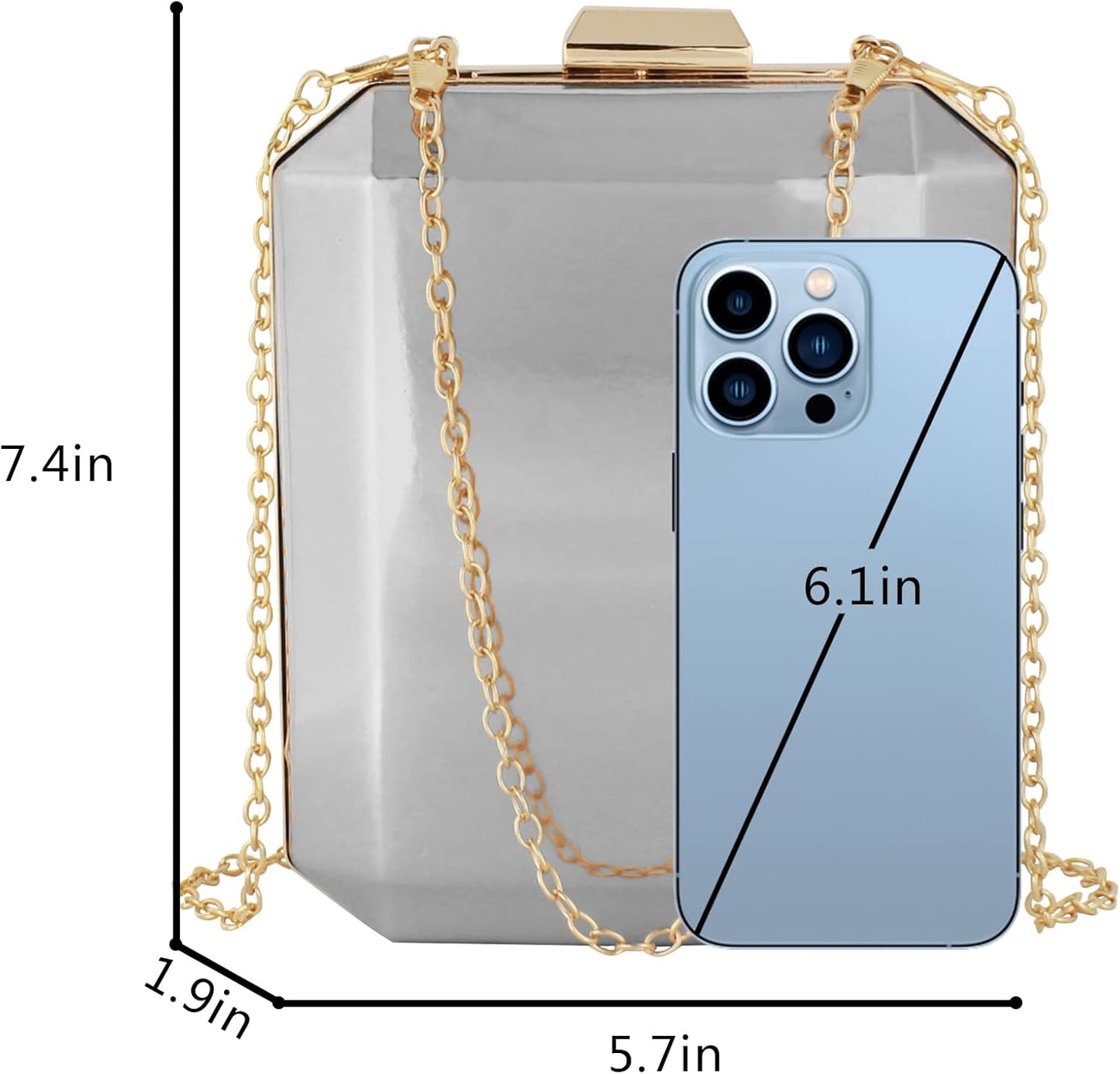 Lattice Pattern Metal Handbag