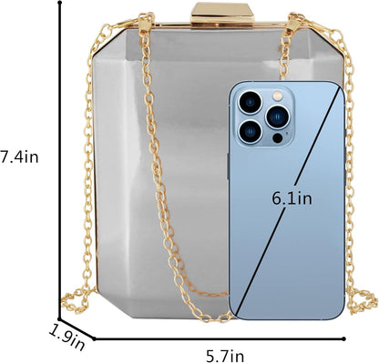 Lattice Pattern Metal Handbag