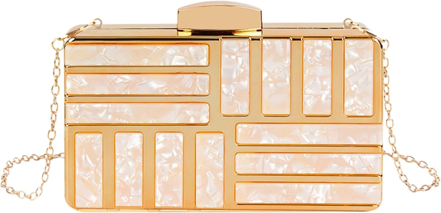 Lattice Pattern Metal Handbag