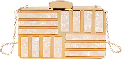 Lattice Pattern Metal Handbag