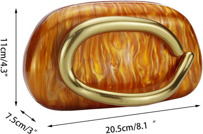 Acrylic Clutch Box Metal Handle