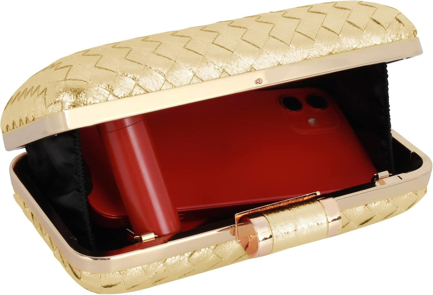 Lattice Pattern Metal Handbag