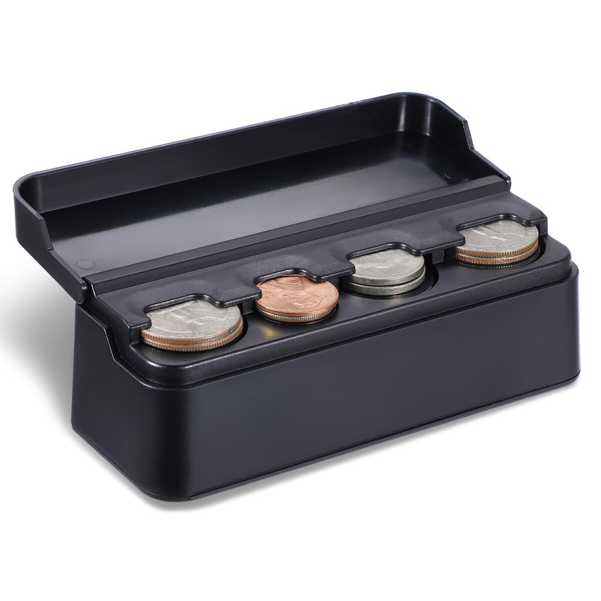 2X Portable Car Coin Holder Mini Change Storage Box Interior Organizer Container