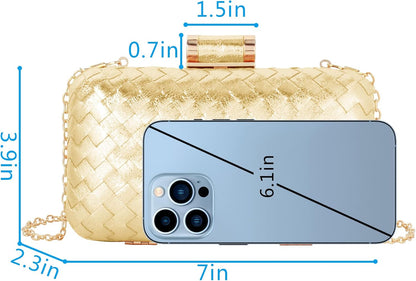 Lattice Pattern Metal Handbag