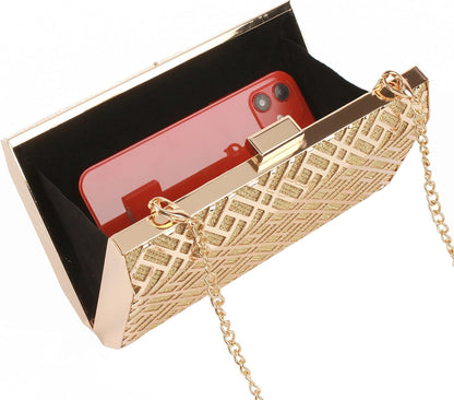 Lattice Pattern Metal Handbag