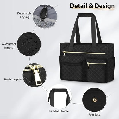 Tote Bag with Zipper Large 15.6 Inch Laptop