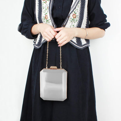 Lattice Pattern Metal Handbag