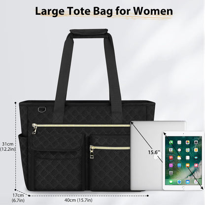 Tote Bag with Zipper Large 15.6 Inch Laptop