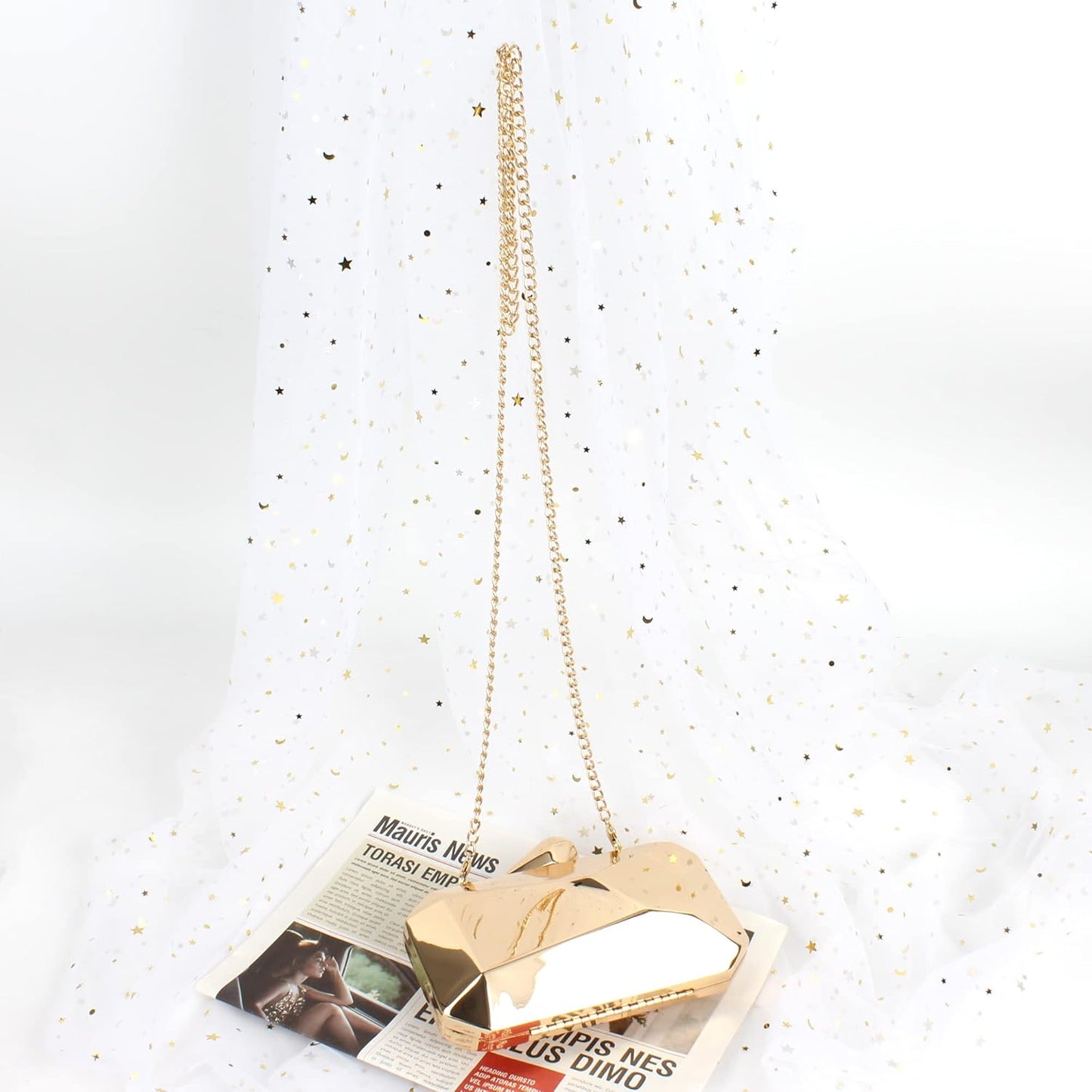 Lattice Pattern Metal Handbag