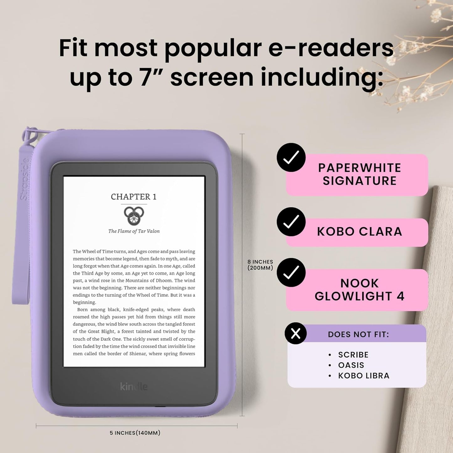 Silicone Clutch for Kindle & E-Readers 6.8″– 7″