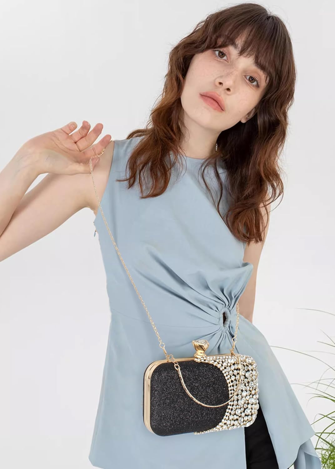 Lattice Pattern Metal Handbag