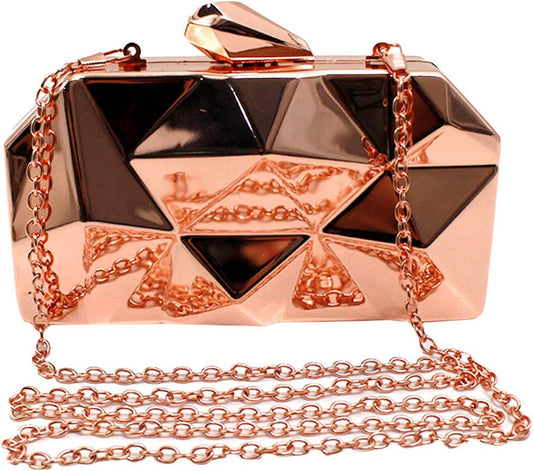 Lattice Pattern Metal Handbag