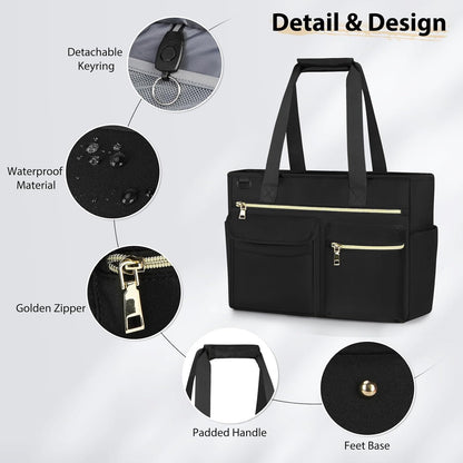 Tote Bag with Zipper Large 15.6 Inch Laptop