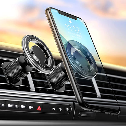 Magnetic 360° Rotation Car Vent Mount Phone Holder for Iphone 15 14 13 12 Series, with Metal Ring for Others Cell Phones as Samsung Galaxy and so On