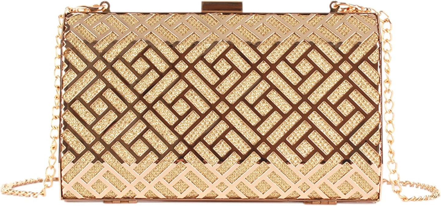 Lattice Pattern Metal Handbag