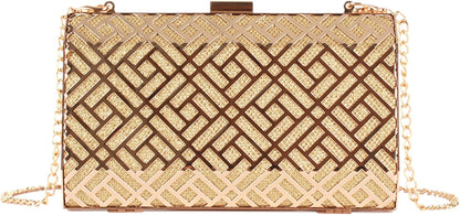 Lattice Pattern Metal Handbag