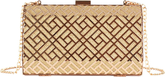 Lattice Pattern Metal Handbag