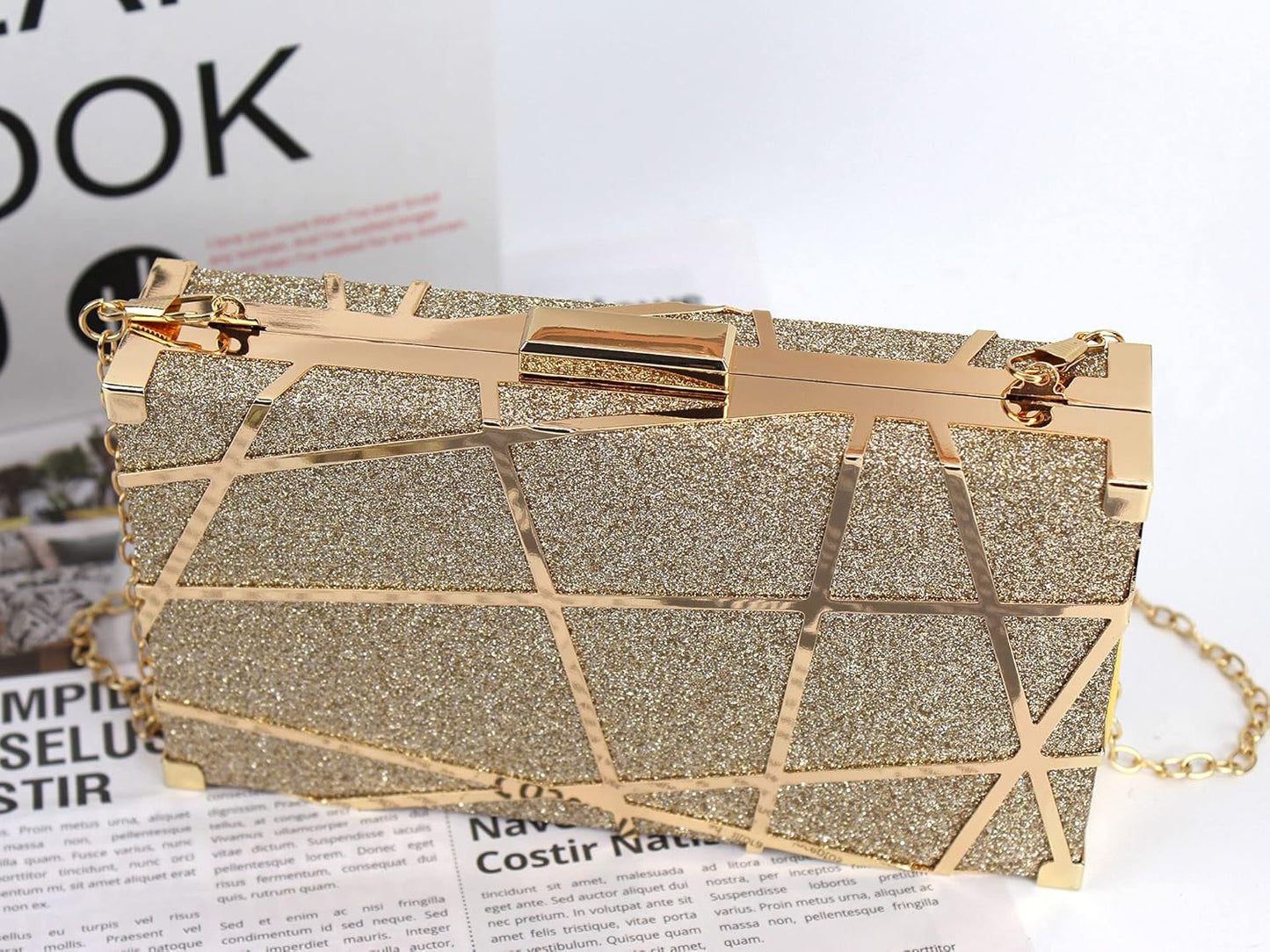 Lattice Pattern Metal Handbag