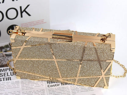 Lattice Pattern Metal Handbag