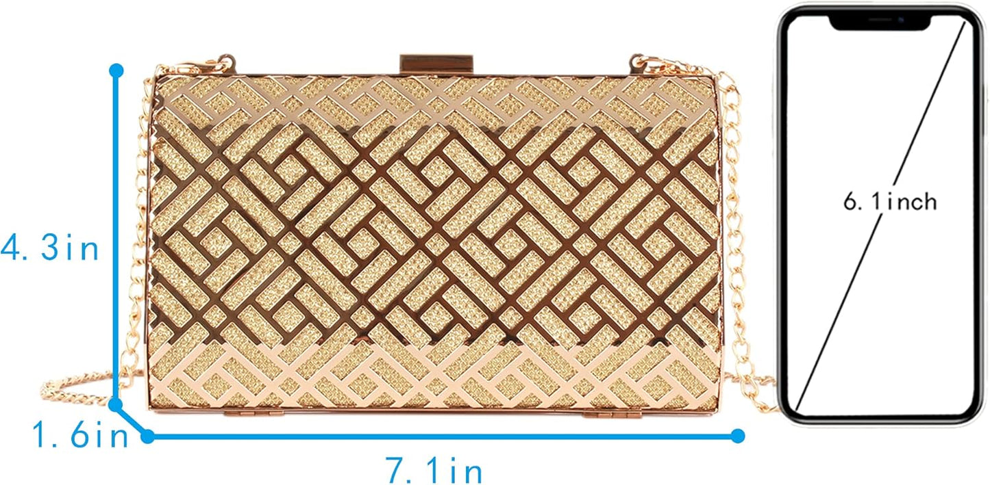Lattice Pattern Metal Handbag