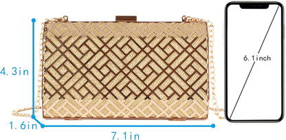 Lattice Pattern Metal Handbag