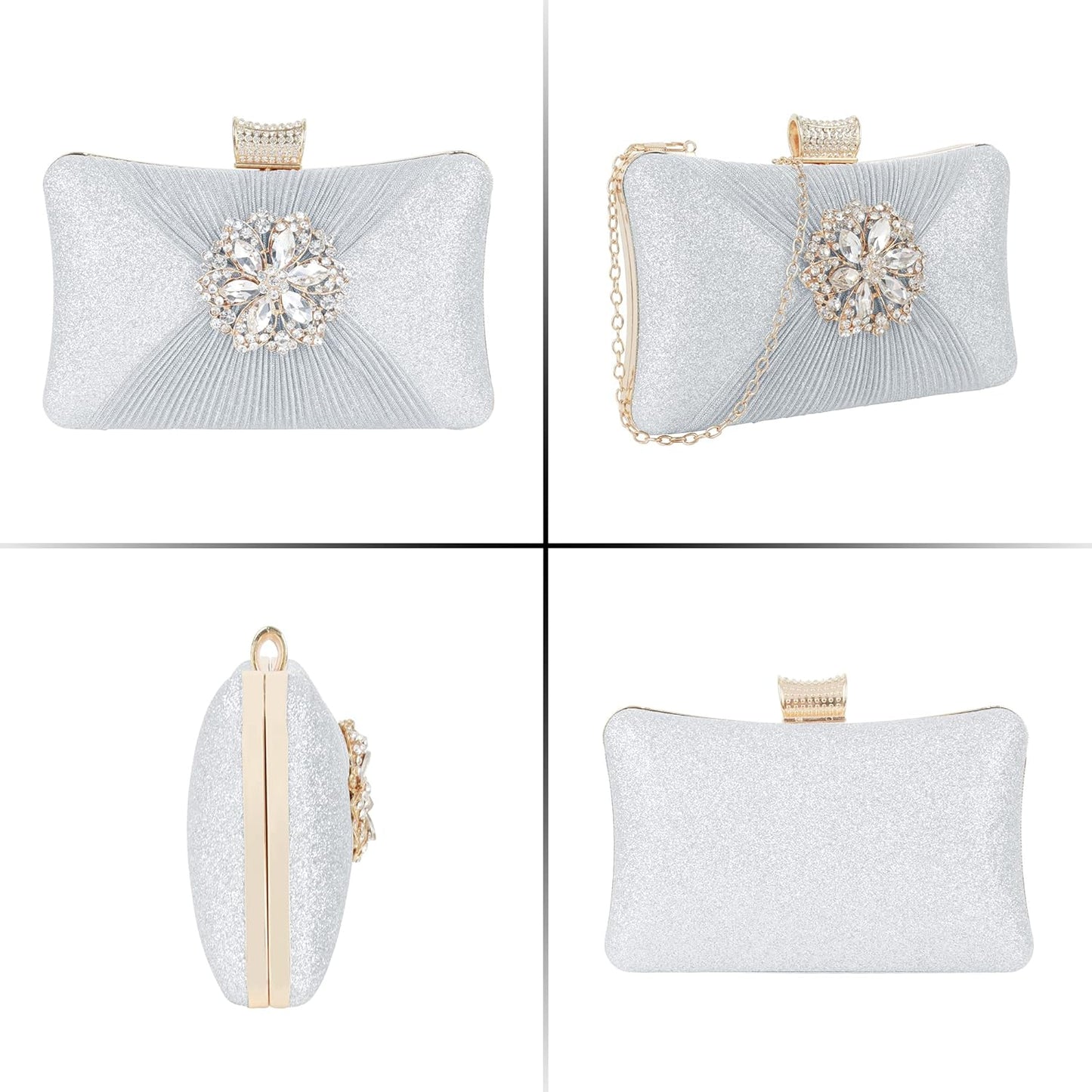 Lattice Pattern Metal Handbag