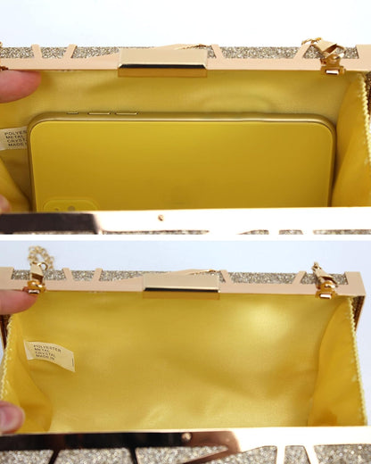 Lattice Pattern Metal Handbag