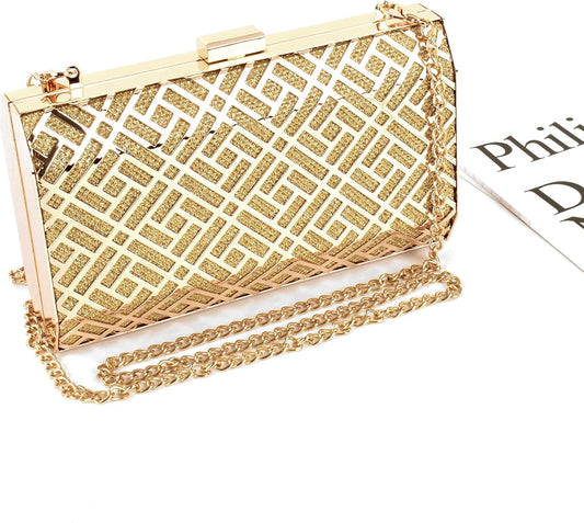 Lattice Pattern Metal Handbag